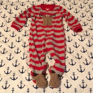 6-9M Striped Fleece Foot Pajamas